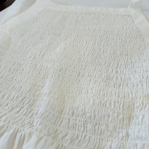 Free People Cream Poplin Halter Blouse with Ruching & Tie Back size XL - Picture 8 of 9